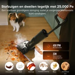Roborock F25 Steam Set-Vloerreiniger-Nat Droog Stofzuiger-draadloos-Elektrische dweil-180 °C stoommop-80 min gebruiksduur-25000 Pa zuigkracht-Heteluchtdroging op 95 °C-Anti-klit technologie — thumbnail 5