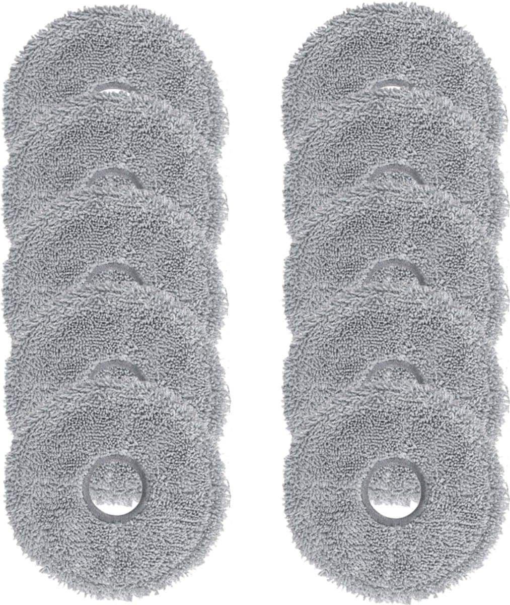 10 stuks microvezel dweilpads voor Dreame L10/L10s/L20/L40/X40/X50, Xiaomi X10+/X20+, Roborock Qrevo S5V Curv, reserve mopdoeken robotstofzuiger accessoires — afbeelding 1
