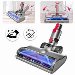 Vervangende Zuigmond Met Groene LED-Verlichting Voor Dyson V7 V8 V10 V11 V15 - 255 mm 90°/180° Draaibaar Geschikt Voor Alle Vloeren - Grijs — thumbnail 1