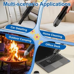 Draadloze Handstofzuiger - Zwart - Draagbare Mini-stofzuiger met HEPA-filter - Voor Auto, Huis en Bureau — thumbnail 5