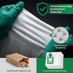 Stofzuigerzakken - Stofzakken Vervanging - Hygiënisch Schoonmaken - Scheurvast Synthetisch Materiaal - 40 stuks - Wit — thumbnail 4