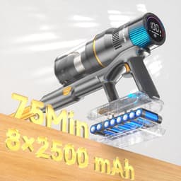Draadloze Steelstofzuiger - Krachtige zuiger - Huis reinigen - Automatische zuigkracht - 75 Minuten - Goud — thumbnail 3