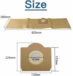 Set van 5 rechte vervangende stofzuigerzakken geschikt voor Karcher WD3, geschikt voor Karcher WD3, WD 3 Premium, WD3200, WD3500P, A2204, A2204, A2534, SE4001. — thumbnail 2
