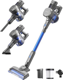 Auronic Steelstofzuiger Draadloos 220W - Draadloze Stofzuiger - HEPA Filter - Zelfstaand - Op Accu - Zonder Zak - Kruimeldief - Vacuum Cleaner - Grijs/Blauw — thumbnail 1