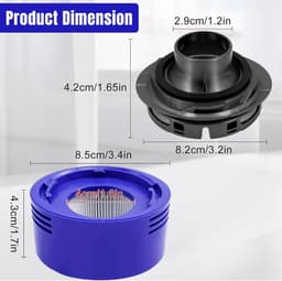 XL Set HEPA Pre- & Post Filter geschikt voor Dyson V7, V8 - inclusief Cover cap voor Dyson V7/V8 - Promessa-Solutions. — thumbnail 2