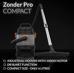 Zeegma Pro Compact – Stofzuiger / Bouwstofzuiger / Waterstofzuiger / Tapijtreiniger – Met en zonder zak – Natte reiniging en wateropzuiging – HEPA + waterfilter – 1000W – 6L tank – Blaasfunctie – Compact formaat – Bereik 12m – Garage, auto en woning — thumbnail 4
