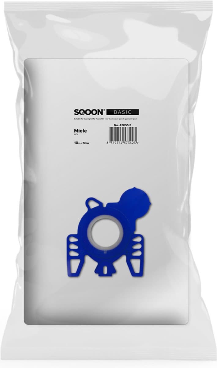 SQOON® Stofzuigerzakken Geschikt voor Miele GN, classic C1 complete C2/C3 + 1 filter - 10 Stuks — afbeelding 1