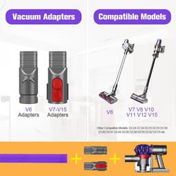 Flexibele spleetmondstuk geschikt voor Dyson V15, V12, V11, V10, V8, V7, V6, slang, mondstuk, accessoires, verlengslang, lang, plat mondstuk, 81 cm — thumbnail 4