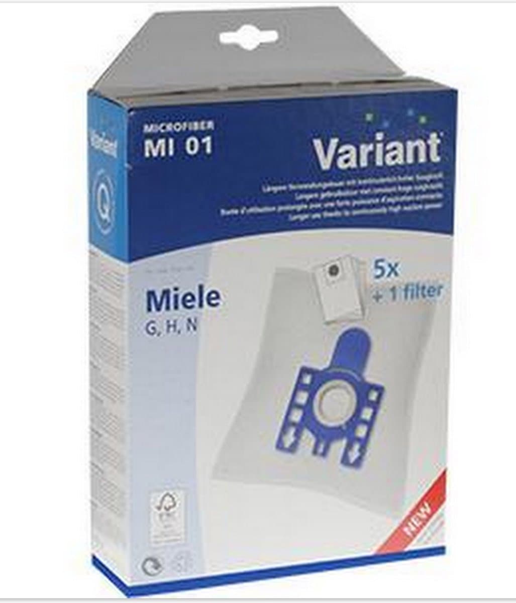 Microfiber MIELE type G, H, N stofzuigerzakken (MI01) ( 5 x stofzakken + 1 knipfilter — afbeelding 1