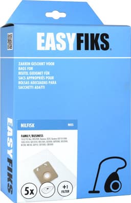 Easyfiks - Stofzuigerzakken - Geschikt voor Nilfisk Family/Business, VP300, VP600, Nilfisk Thor - 5 stuks — thumbnail 1
