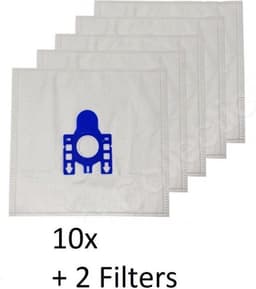 AA Commerce - Stofzuigerzakken - Geschikt voor Miele Complete C3 Black Diamond (EcoLine) - 10 stuks + 2 filters — thumbnail 1