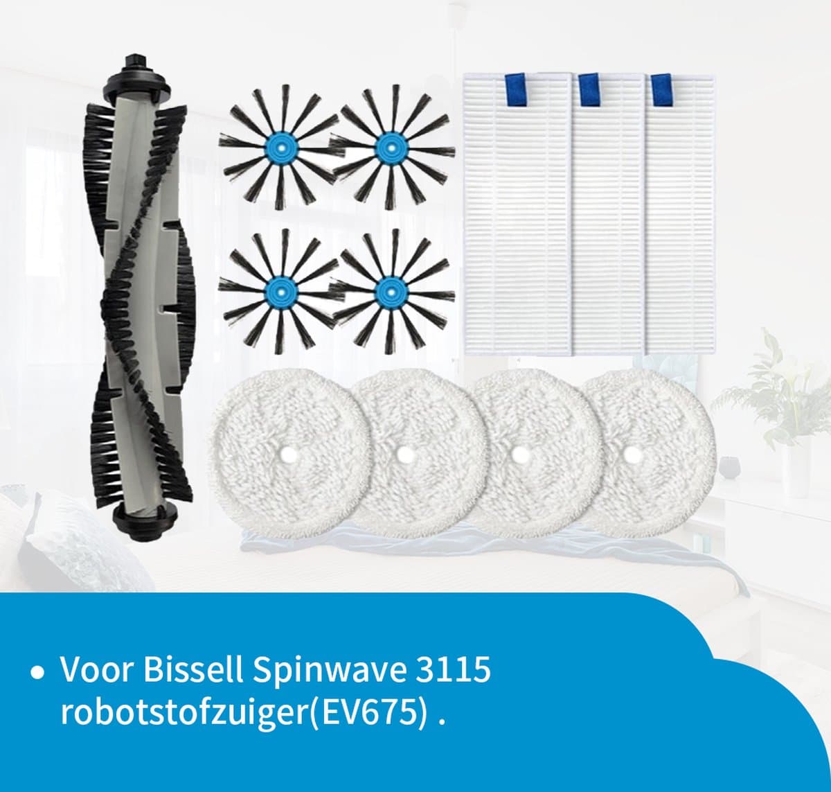Replacements® Onderdelen geschikt voor Bissell Spinwave -EV675 - 2601N - Cleanview 2908 - Robot 2931N - 12-delig — afbeelding 1