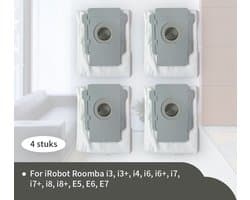 Replacements® Stofzuigerzakken geschikt voor Irobot Roomba e5 e6 e7 i1 i1+ i3 i3+ i4 i4+ i5 i5+ J5 J5 combo i6 i6+ i7 i7+ J7 J7+ i8 i8+ - 4 stuks
