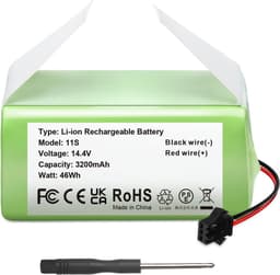 ElegaTech Batterij Geschikt voor RoboVac 11, 11S, 11S Max, 12, 15C Max, 30C Max, 35X & DEEBOT N79S - Vervangende Accu 14.4V 3200 mAh Geschikt voor Automatische Robovac Stofzuigers — thumbnail 1