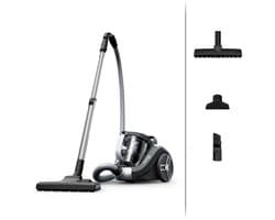 Rowenta Compact Power XXL RO4B36 - Stofzuiger - Zonder Zak - Compact - Krachtige, Energiezuinige Motor - Inclusief Parketborstel - Zwart/Grijs
