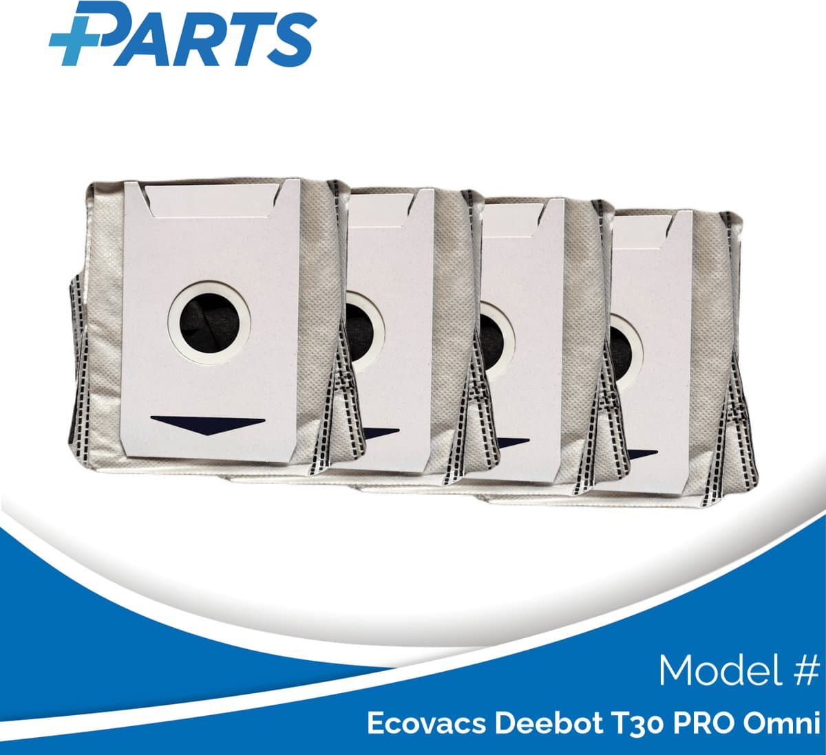 Ecovacs Deebot T30 PRO Omni Stofzakken (4 Stuks, Plus.Parts® alternatief voor DDB030031) — afbeelding 1