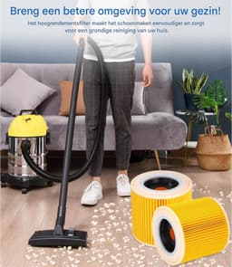 2-delige Filterset - Geschikt voor Karcher WD2 WD3 WD3P MV2 MV3 Stofzuigers, Vervanging 6.414-552.0/64145520 — thumbnail 4