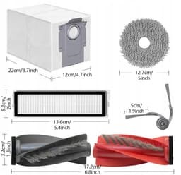Grote accessoireset compatibel met Roborock Q Revo Curv / Q Revo EDGE / Q Revo 5AE- 21 onderdelen - zakken - moppen - filters - Hoogwaardige vervanging — thumbnail 3