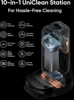eufy S1 Pro robotstofzuiger met alles-in-1 station en dweilfunctie - Zelfreinigend met ALWAYS CLEAN MOP™ & Eco Clean Ozon™ - 8.000Pa zuigkracht - Automatische moplift - Intelligente obstakeldetectie — thumbnail 4