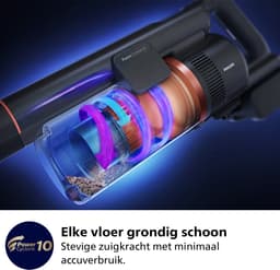 Philips Steelstofzuiger met Dweilfunctie XC5041/01 Aqua - Draadloos en Zonder Zak - Zuigmond met LED Verlichting - Kruimeldief - Batterijduur tot 60 min - Lichtgewicht - Blauw — thumbnail 5