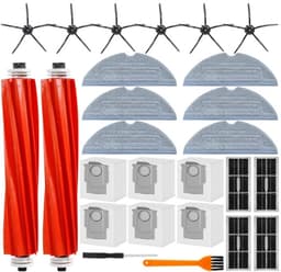 Onderdelen compatibel met: Roborock S7 MaxV Ultra - S7 Pro Ultra - 6 Stofzakken - 2 Hoofdrolborstels - 6 Zijborstels - 4 Filters - 6 Dweildoekjes - 1 Borstelreinigingsgereedschap - 1 Schroevendraaier - Hoogwaardige vervanging — thumbnail 3