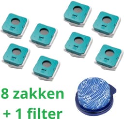 8 x zakken hoogwaardige vervanging voor SAMSUNG BESPOKE JET + 1 filter HEPA compatibel VS20A958FWN - VS20A95923B/AA stok stofzuiger-onderdelen-het onderdeelnummer van het origineel is: Samsung VCA-ADB952 -schoonmaakstations — thumbnail 1
