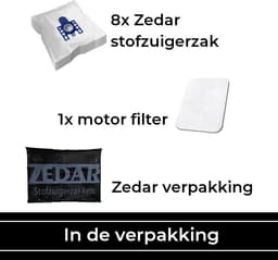 Zedar - Stofzuigerzakken - Geschikt voor Miele GN, classic C1 complete C2/C3 - 8 stuks - inclusief 1 filter — thumbnail 4
