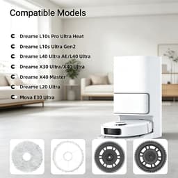 Reserve Dweilonderdelen - Stofzuiger Accessoires - Robotstofzuiger Onderhoud - Perfecte Pasvorm - 4 Houders 2 Doeken - Zwart — thumbnail 4