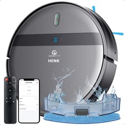 CleanWise Henk Robotstofzuiger – Nederlands Product – Voor Huisdieren – Met Dweilfunctie & Laadstation – Dweilrobot – 4500 Pa – HEPA 14 – Ultra dun 7,4 cm – App & Spraakbediening – Voor Huisdierharen, Harde Vloeren & Tapijt — thumbnail 1