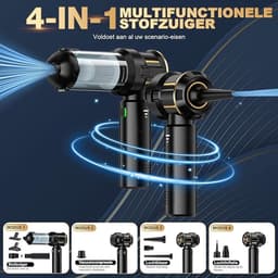 Draadloze Handstofzuiger - Mini Auto Stofzuiger - 4-in-1 Stofblazer - 25.000 Pa Zuigkracht - Borstelloze Motor - 6000mAh Batterij - 1-Touch Leegmaken - EVA Tas - Voor Auto en Thuis - Zwart — thumbnail 5