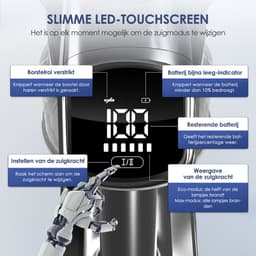 Saikefy Steelstofzuiger Draadloos - 55000 Pa - LED-display - 55 min Gebruikstijd - 1,8L - 8-in-1 - 4 HEPA-filters - voor tapijt & harde vloeren - Zilver — thumbnail 3