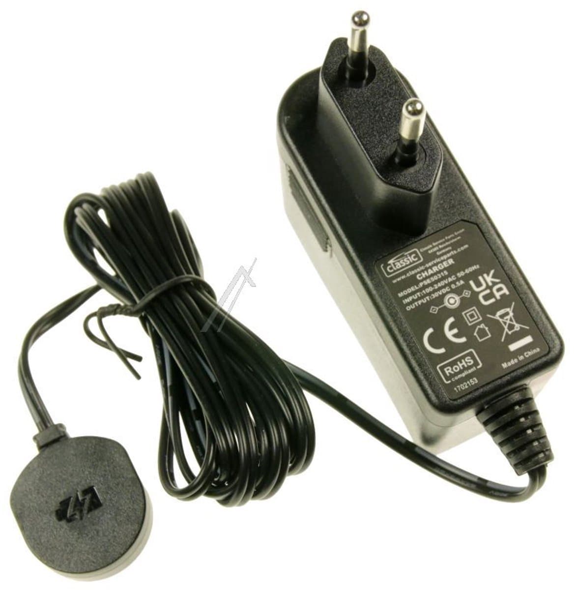 30V-0,5A Classic alternatief oplaadapparaat voor PHILIPS FC6823/61 stofzuiger met magnetische stekker - 300000517601 — afbeelding 1