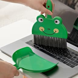 Mini Stoffer Blik - Cartoon Set - Bureau Schoonmaken - Verzonken Clip Ontwerp - 25 x 17 cm - Groen — thumbnail 5