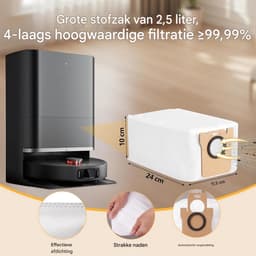 GELLDG Stofzuigeronderdelen - 25 Stuks - Huishoudelijke apparaten - Geschikt voor Xiaomi X20 Max / X20 Pro Saugroboter - Incl. 6 Staubbeutel, 6 Wischpads, 2 Hauptbürsten, 6 Seitenbürsten, 4 HEPA Filters en 1 Reinigungsbürste — thumbnail 2
