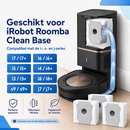 JustValue Stofzuigerzakken Geschikt Voor iRobot Roomba - 6 Stuks - Automatische Vuilafvoer - Geschikt voor i3+ i4+ i6+ i7+ i8+ j7+ s9+ - Microvezel - Perfecte Pasvorm - Stofdicht — thumbnail 5