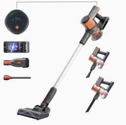Swiss Haus® CVC2501 Steelstofzuiger Draadloos – 35 Minuten - 3 Snelheden – HEPA Filter – Draadloze Stofzuiger Zonder Zak - LED Display – Wandhouder – 150W - Vacuum Cleaner - Oranje — thumbnail 1