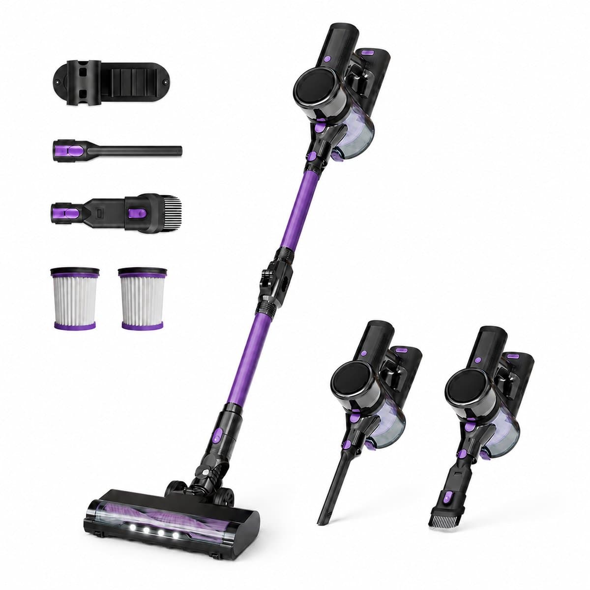 Gloovon® Draadloze Steelstofzuiger - 22kPa Zuigkracht - Borstelloze 250W Motor & Knikbare Buis - HEPA Filter - 39 min Accuduur — afbeelding 1