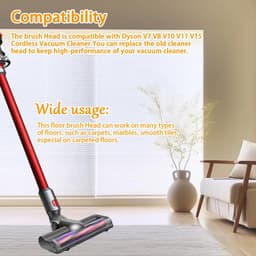 Eén borstelkop geschikt voor Dyson V7, V8, V10, V11 en V15, een accessoire met anti-klitfunctie, geschikt voor direct aangedreven reinigingsborstelkoppen, geschikt voor harde vloeren en tapijten. — thumbnail 3