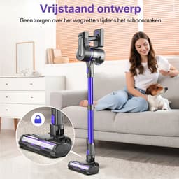 Grenintol S100 6-in-1 Steelstofzuiger Draadloos – Steelstofzuiger – 60.000 Pa–2000 mAh Accu – Draadloze Stofzuiger – Stofzuiger Zonder Zak 1,2 L Stofbak – Stofzuiger Draadloos met LED Licht – Voor Tapijten en Harde Vloer –Yoma–Paars — thumbnail 3