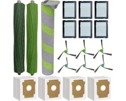 19 stuks accessoires voor de iRobot Roomba Max 705 combo/Roomba Max 700 Series Combo robotstofzuiger/Roomba Max 706 Combo - 2 hoofdborstels, 1 rolmop, 6 zijborstels, 6 filters, 4 stofzakken