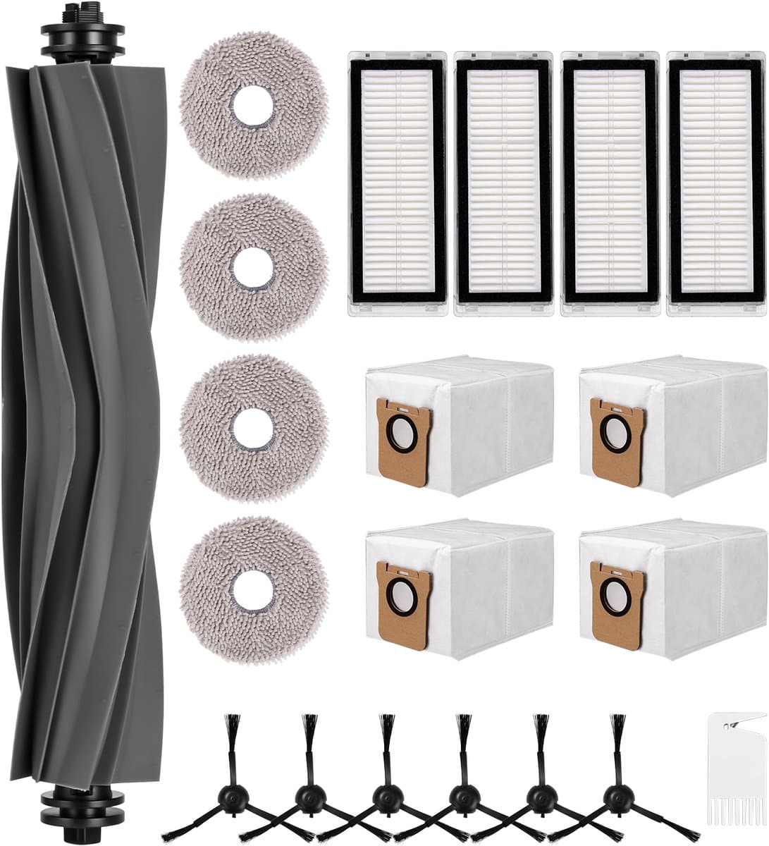20-delige set - Accessoires voor robotstofzuiger - Accessoires voor de Dreame L20 Ultra stofzuiger - Inclusief hoofdeenheid, zijborstel, filter, dweil en stofzak — afbeelding 1