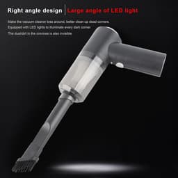 Draagbare Stofzuiger - Handstofzuiger Mini - Bureau Reinigen - Met LED-licht - 0.1L Capaciteit - Wit — thumbnail 3
