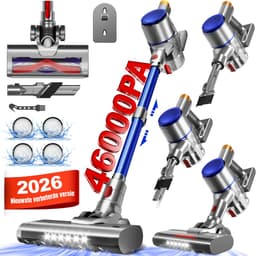 Elekiatech Steelstofzuiger - 46000Pa - 50 Minuten Gebruikstijd - 8 Kegel Filtersysteem Steelstofzuiger Draadloos - 1,5 L Stofbak - 2200 mAh Accu - voor Tapijten en Harde Vloere - Blauw — thumbnail 1