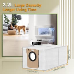 8 stuks stofzakken voor Dreame L10s Ultra / L10 Ultra / L20 Ultra /S10/S20, compatibel met Xiaomi X10+ / X20+/X10/X20/L10/M40 stofzak vervangende stofzuigeraccessoires (3,2 l grote capaciteit) — thumbnail 3