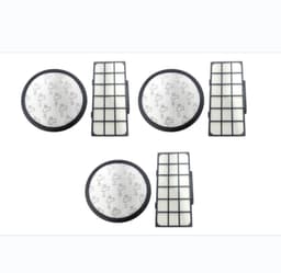 6 stuks filters - 3 lange filterelementen en 3 ronde filterelementen - compatibel met Rowenta Cyclonic X-Trem Power stofzuiger (RO69 XX) — thumbnail 1