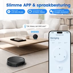 AIRROBO G60 – Robotstofzuiger - voor nat en droog gebruik – met dweilfunctie – combineert vegen, stofzuigen en dweilen in één apparaat – krachtige zuigkracht van 3000 Pa – intelligente gyroscoopnavigatie — thumbnail 2
