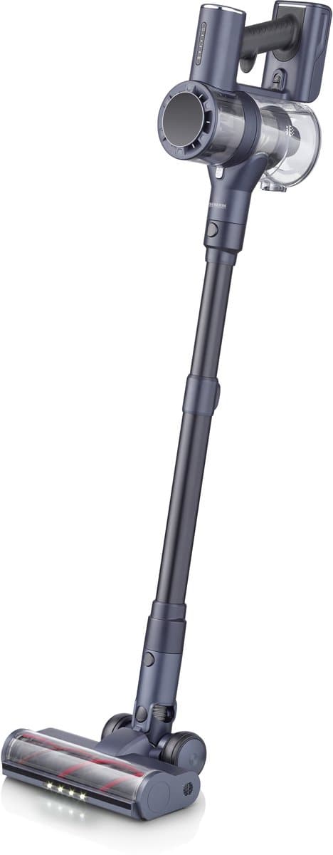 Severin HV 7175 S-POWER Olymp Snoerloze Stofzuiger – 19.000 Pa – Steelstofzuiger met LED-verlichting – 35 min accuduur – Blauw/Metallic — afbeelding 1