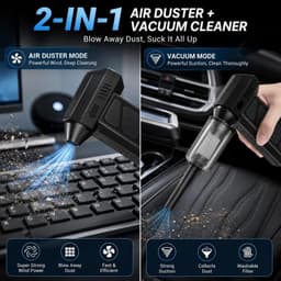 Electric Air Duster - Blauw - 150.000 omwentelingen per minuut - 2-in-1 Handstofblazer en Stofzuiger - Voor Computer en Auto — thumbnail 5