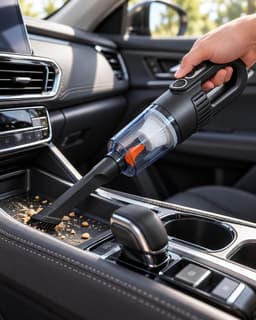 Draadloze Handstofzuiger voor Auto & Huis – Oplaadbare Mini Kruimeldief met USB-C – Compacte Autostofzuiger met HEPA-Filter, Kierenhulpstuk & Borstelopzetstuk – Voor Auto, Keuken & Woonkamer — thumbnail 4
