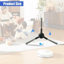 6 Stuks zijborstels - geschikt voor Dreame L10s Pro Ultra - Accessoires voor Dreame L40, L20, D20, S20, S10, S30, W10S, Mova E30 Ultra - zwart — thumbnail 2